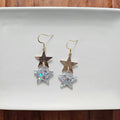 Silver Glitter Starry Earrings