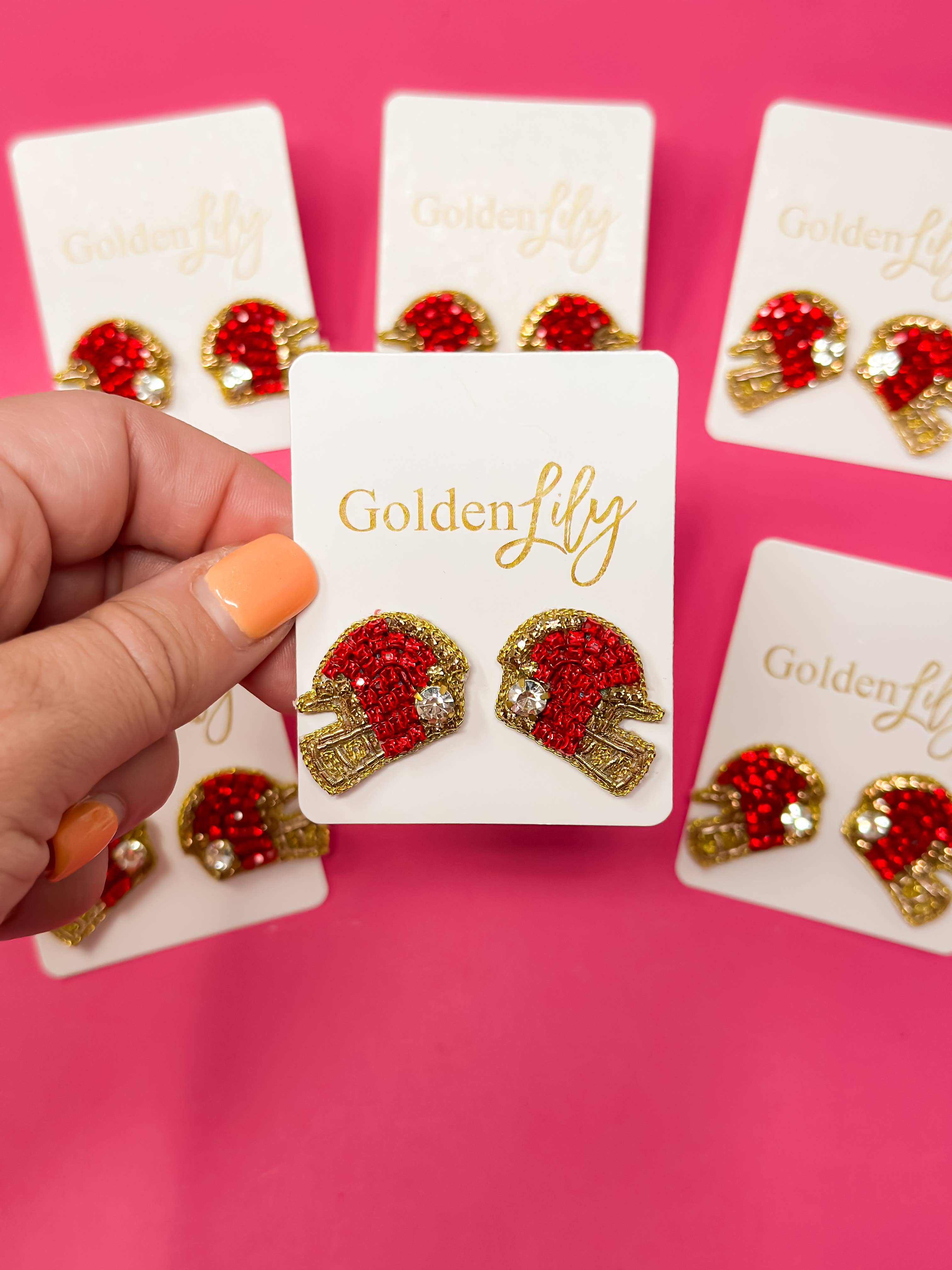 Red & Gold Game Day - Helmet Stud