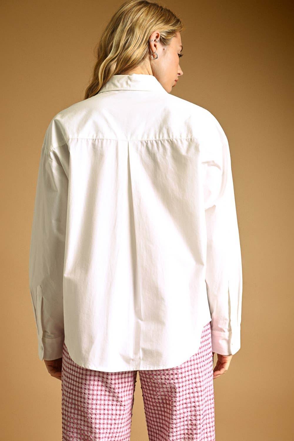 White Long Sleeve Button-down Shirt