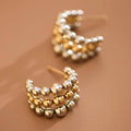 Gold Two Tone Stainless Steel Hoop Earrings
