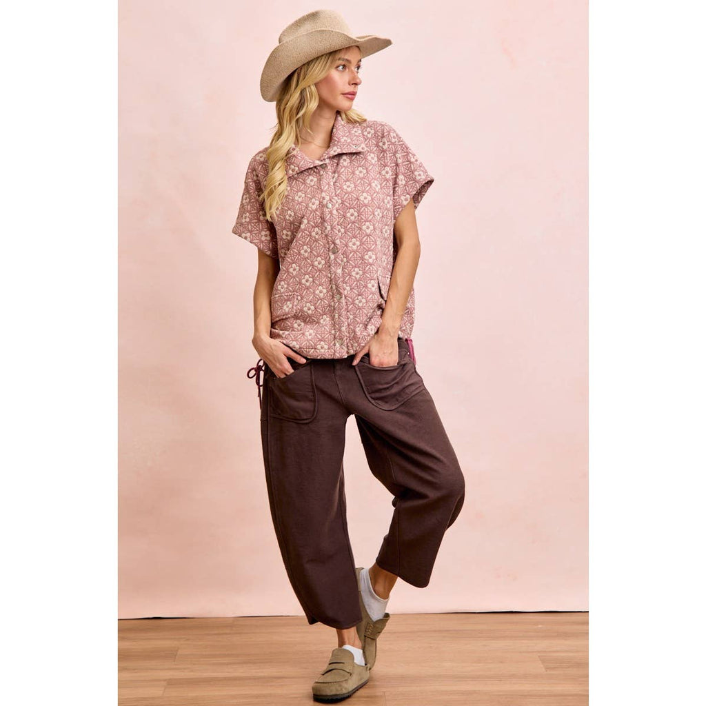 Vintage Mocha Washed Terry Pant