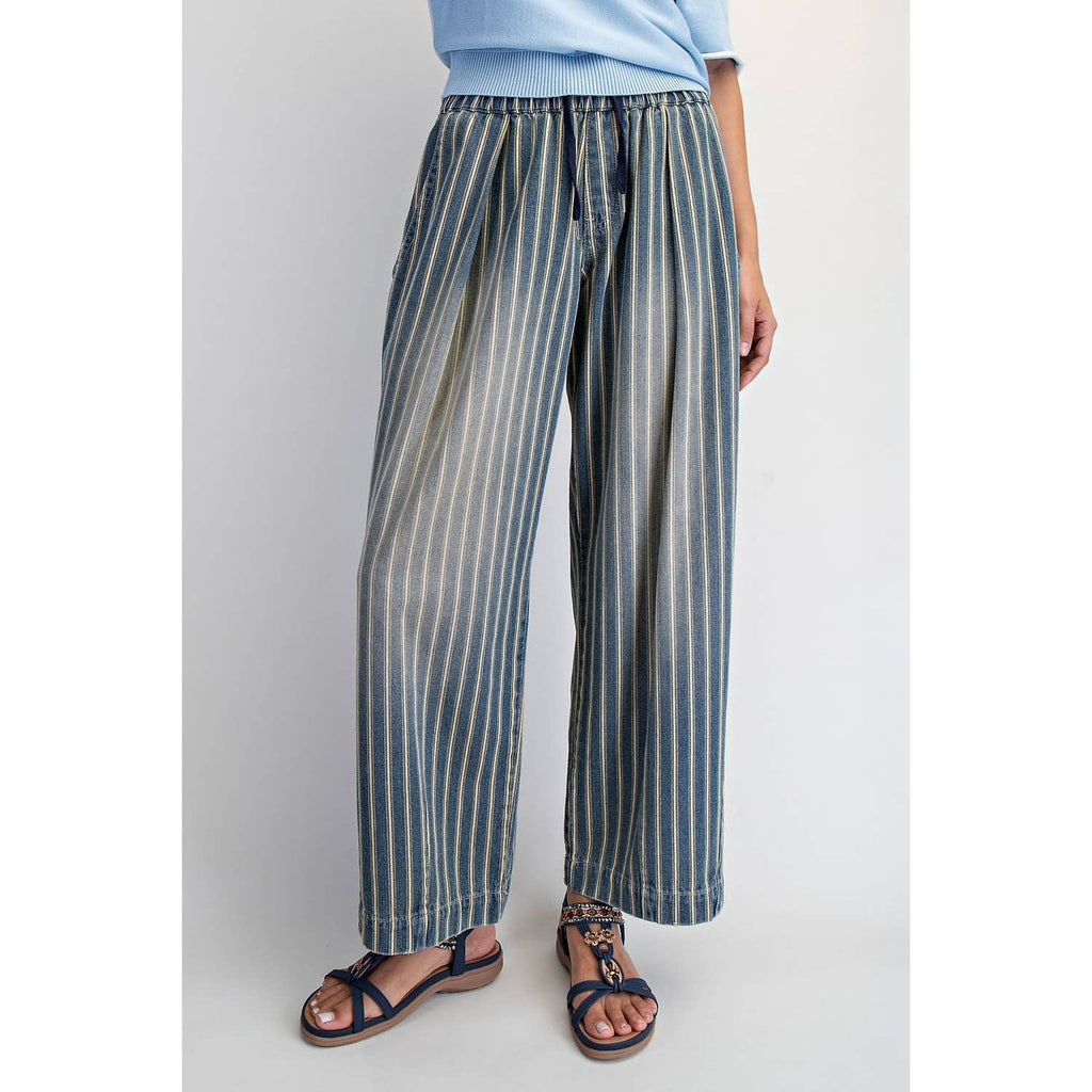 Denim Stripe Pull On Jean