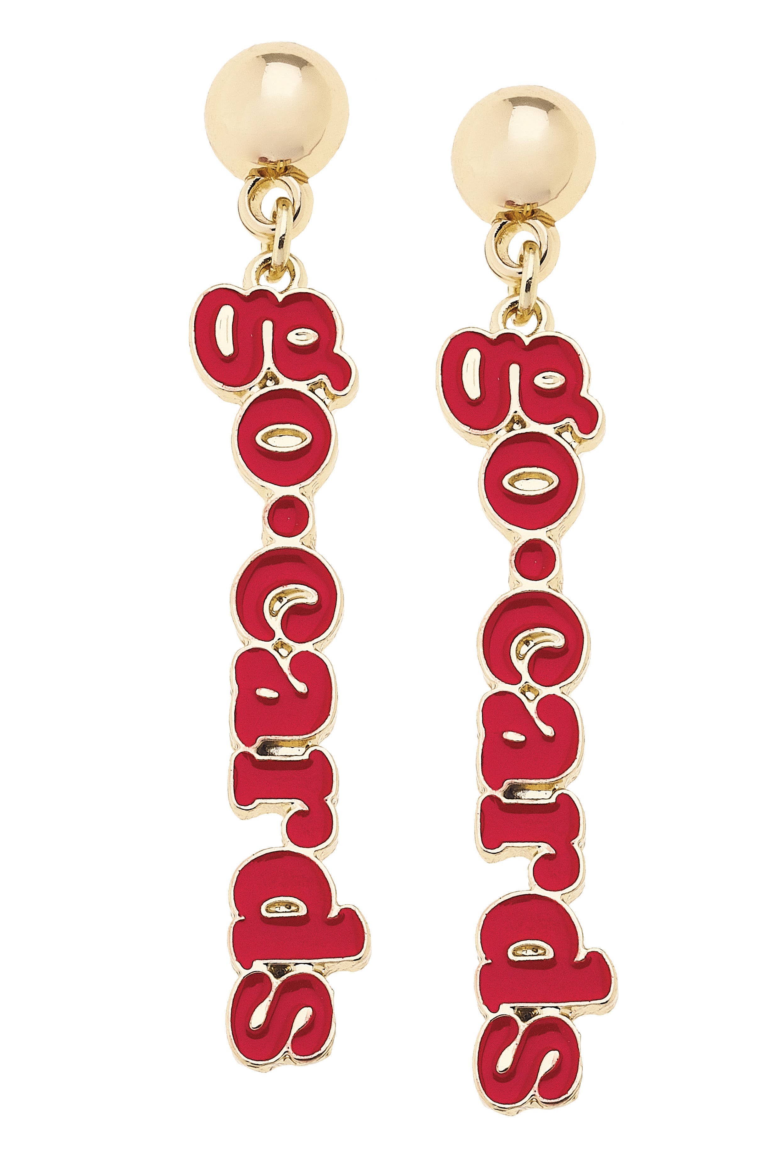 Cardinals Enamel Earrings