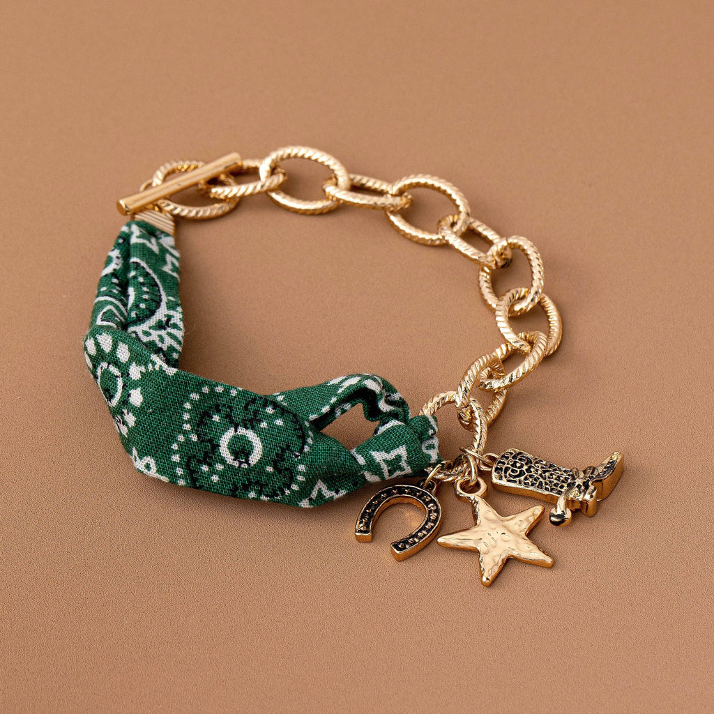 Gold Scarf Charm Bracelet