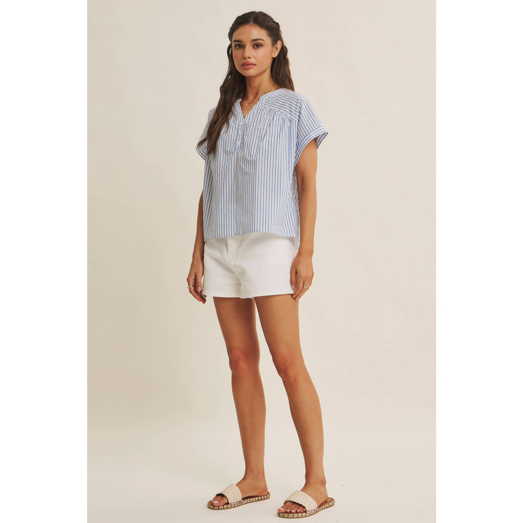 Cool Blue Harbor Morning Blouse