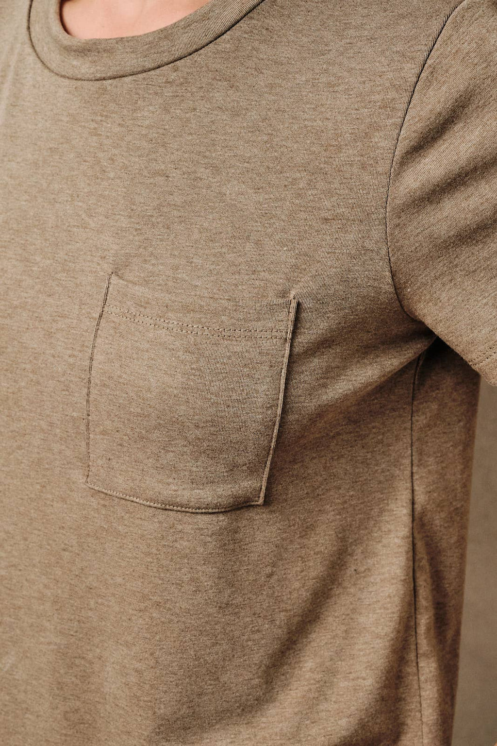 Dark Taupe Jersey Pocket Top