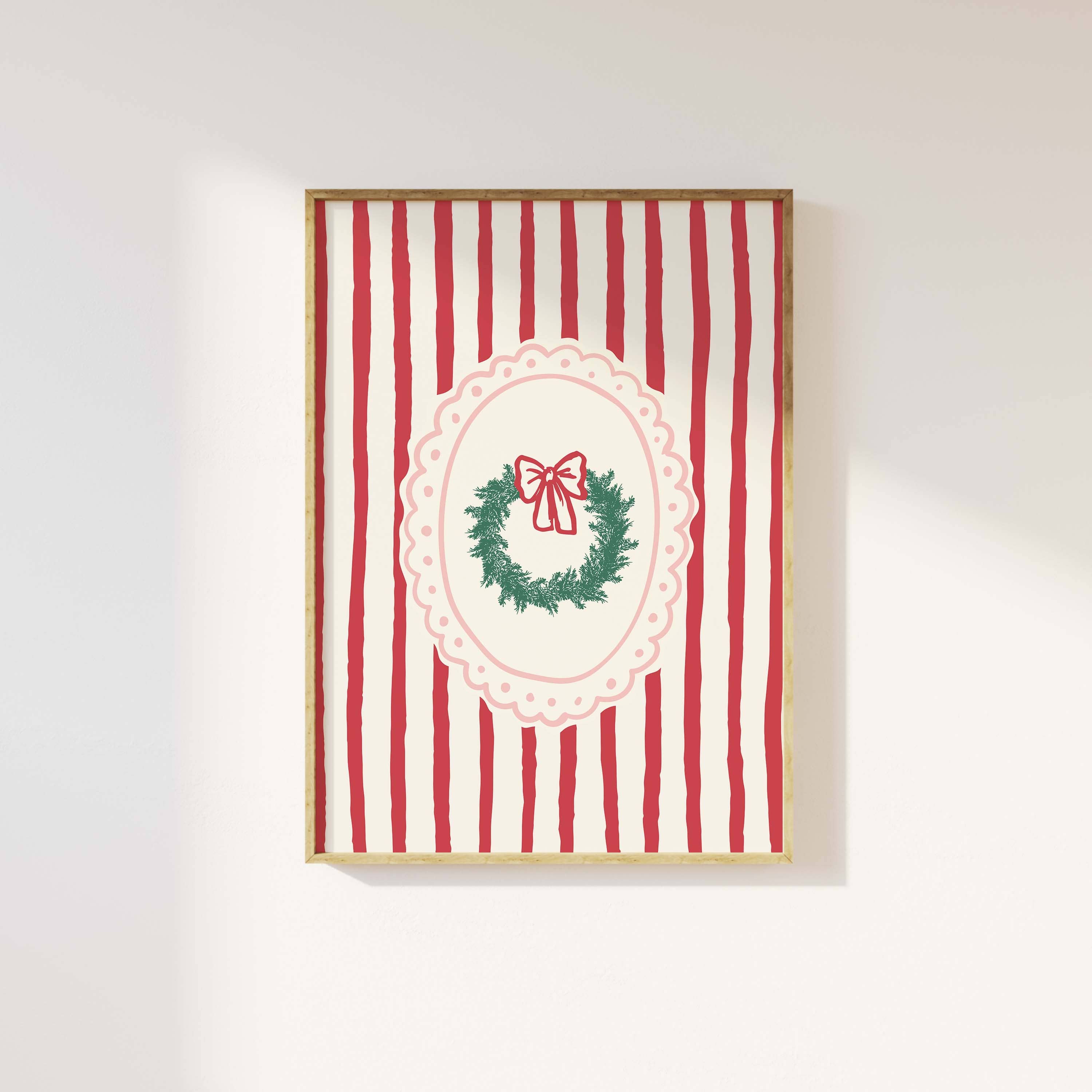 Frame Christmas Wreath Print