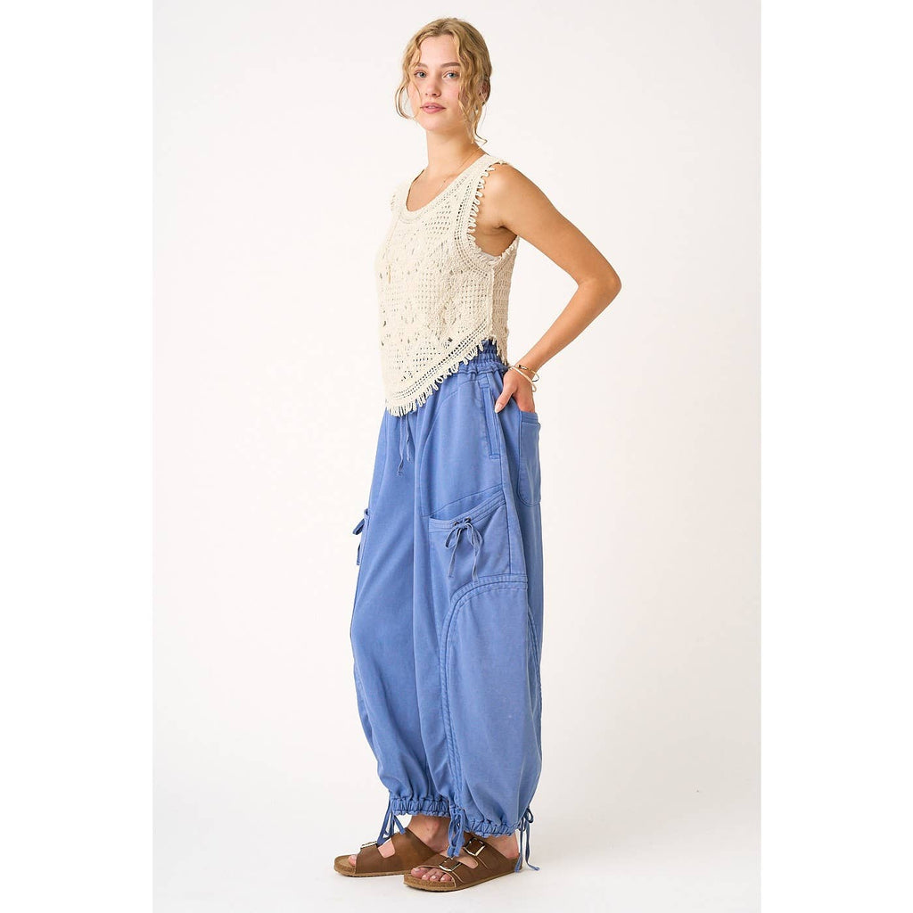 French Blue French Terry Balloon Pants