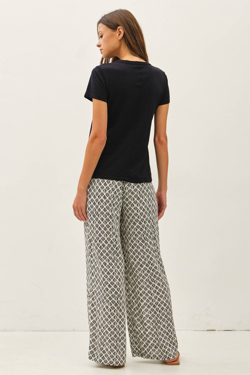 Black Cotton Slub Tee