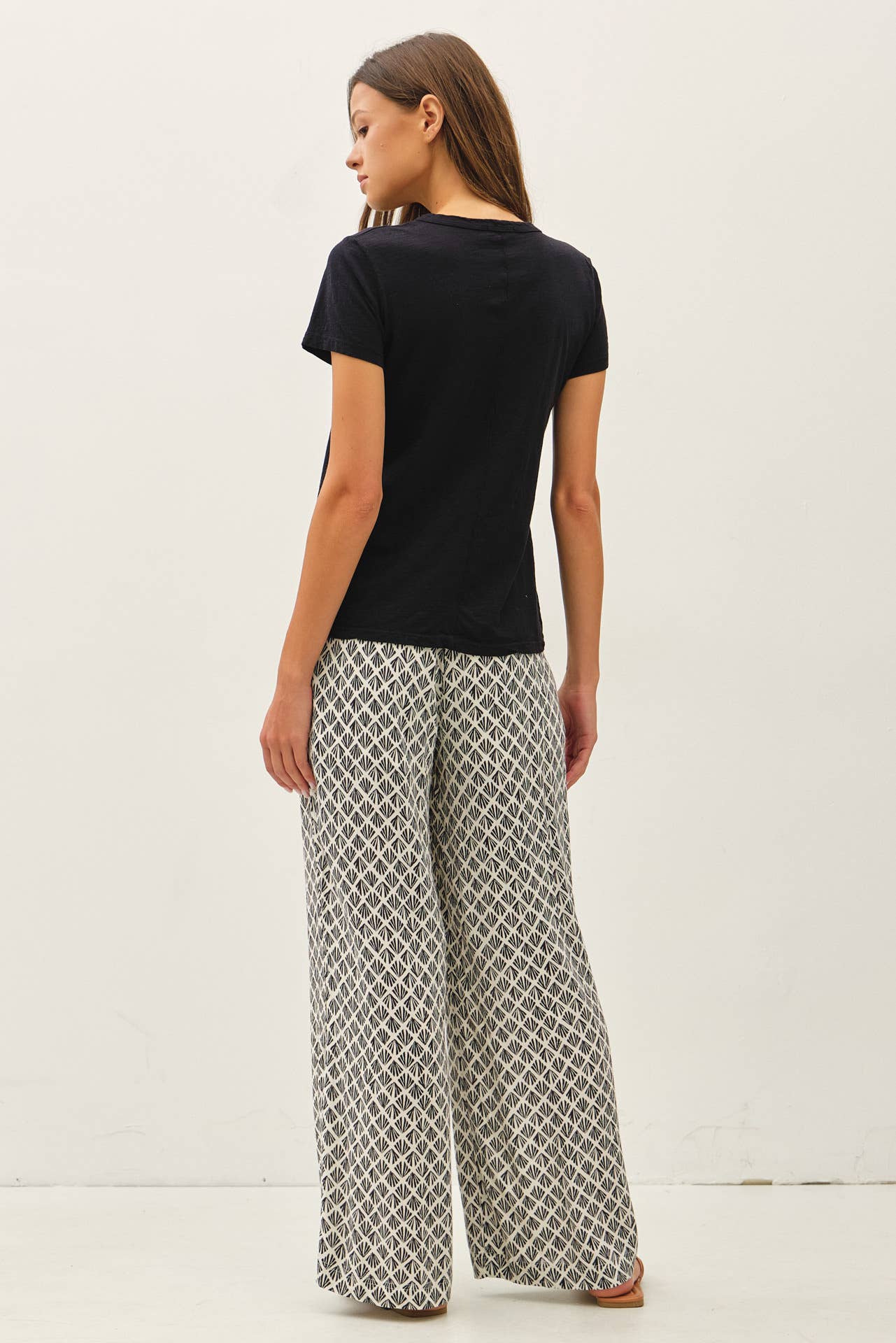 Black Cotton Slub Tee