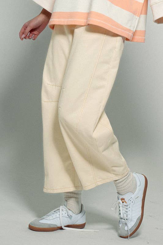 Cream Barrel Jeans