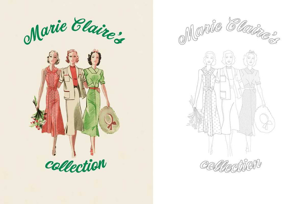 Marie Claire 1930s Fashion Styles Coloring Book