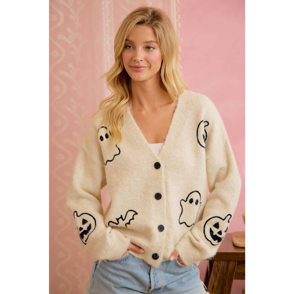 Ivory Halloween Cardigan