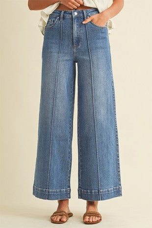 Dark Denim Pin Tuck Jean