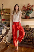 Mineral Red Wash Barrel Knit Pants