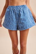 Light Denim 4th Of July Star Shorts