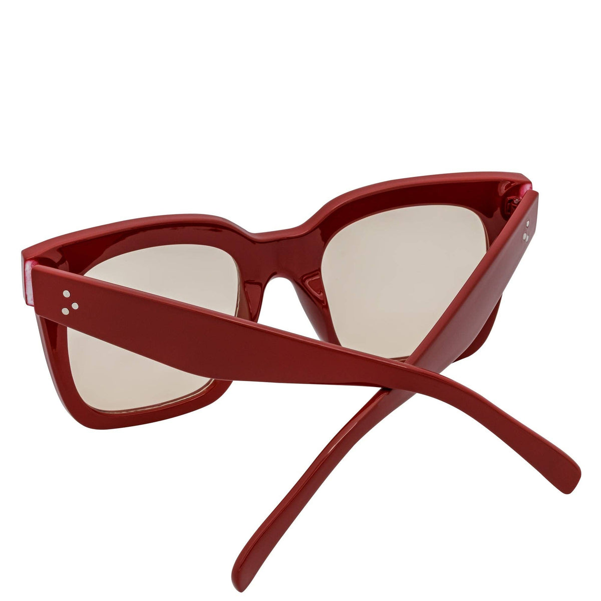 Maroon Light & Tan Oversize Square Horn Rimmed Sunglasses