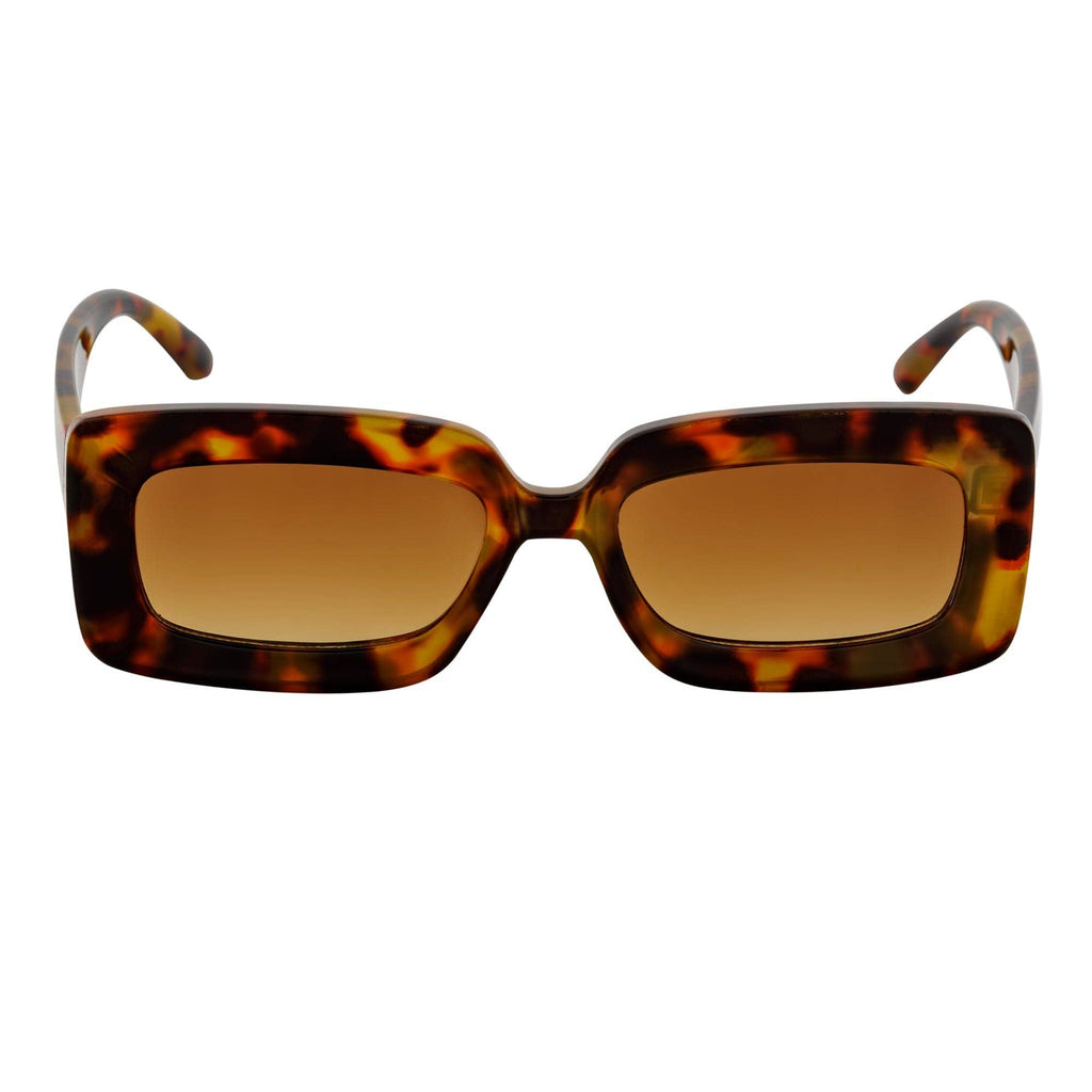 Tortoise Brown Small Thick Rectangle Sunglasses