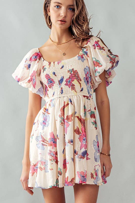 Floral Ruffled Mini Dress