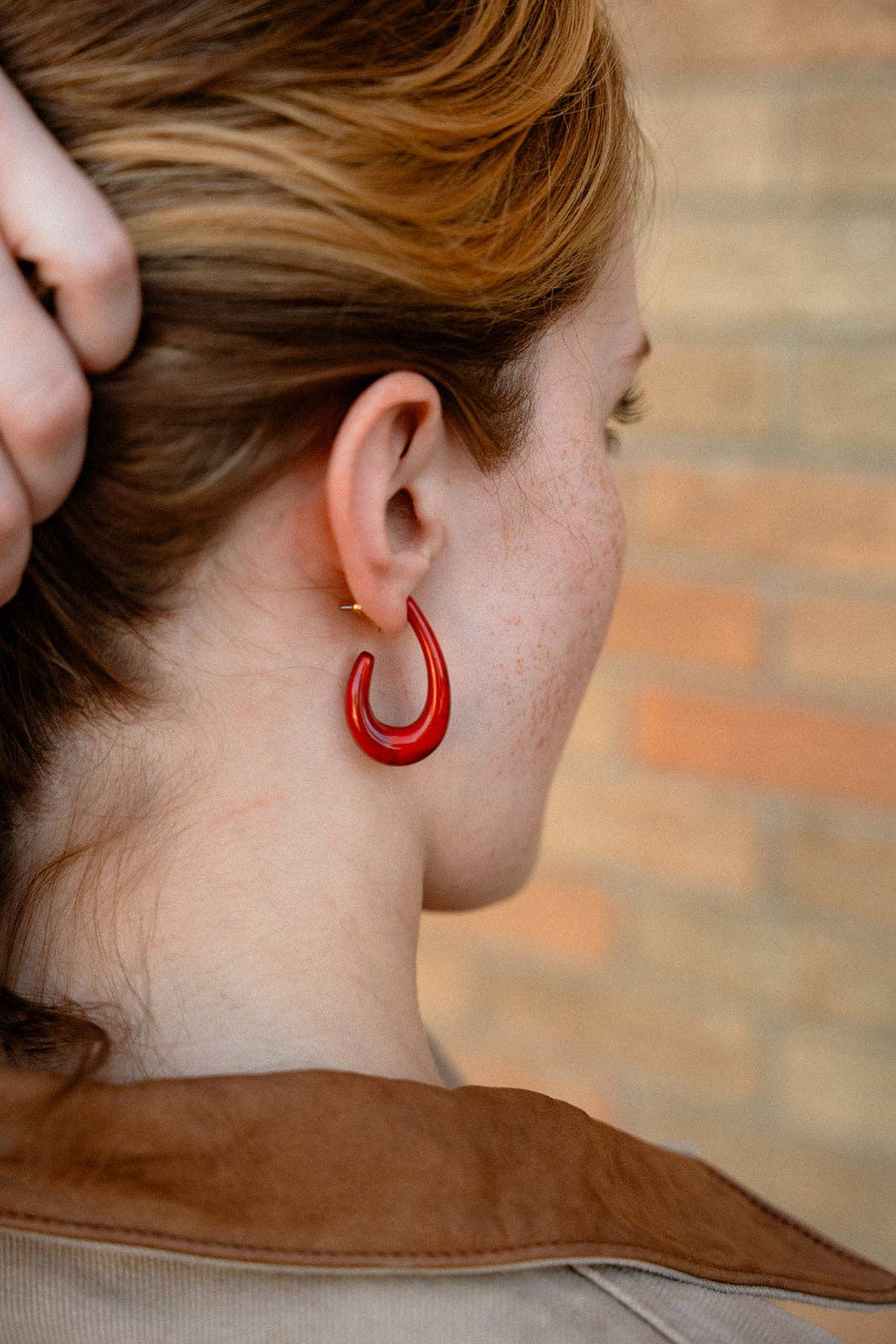 Crimson Red Julie Hoops