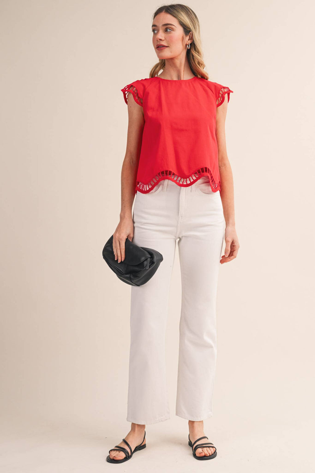 Tomato Red Cut Out Top