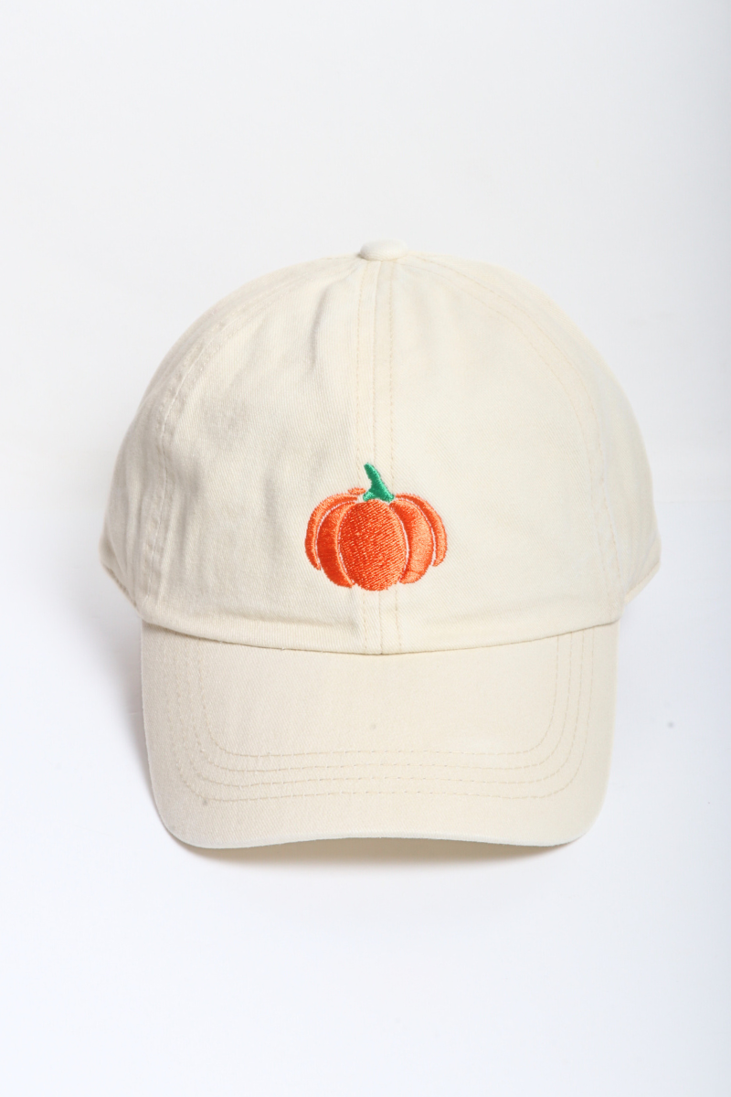 Beige Pumpkin fall Baseball Cap