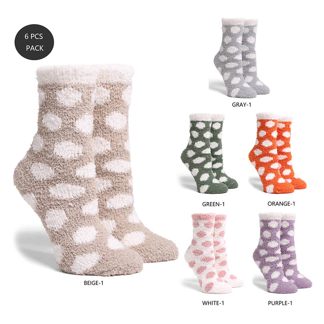 Luxury Soft Polka Dot Mini Crew Winter Socks