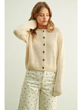 Beige Button Front Cardigan