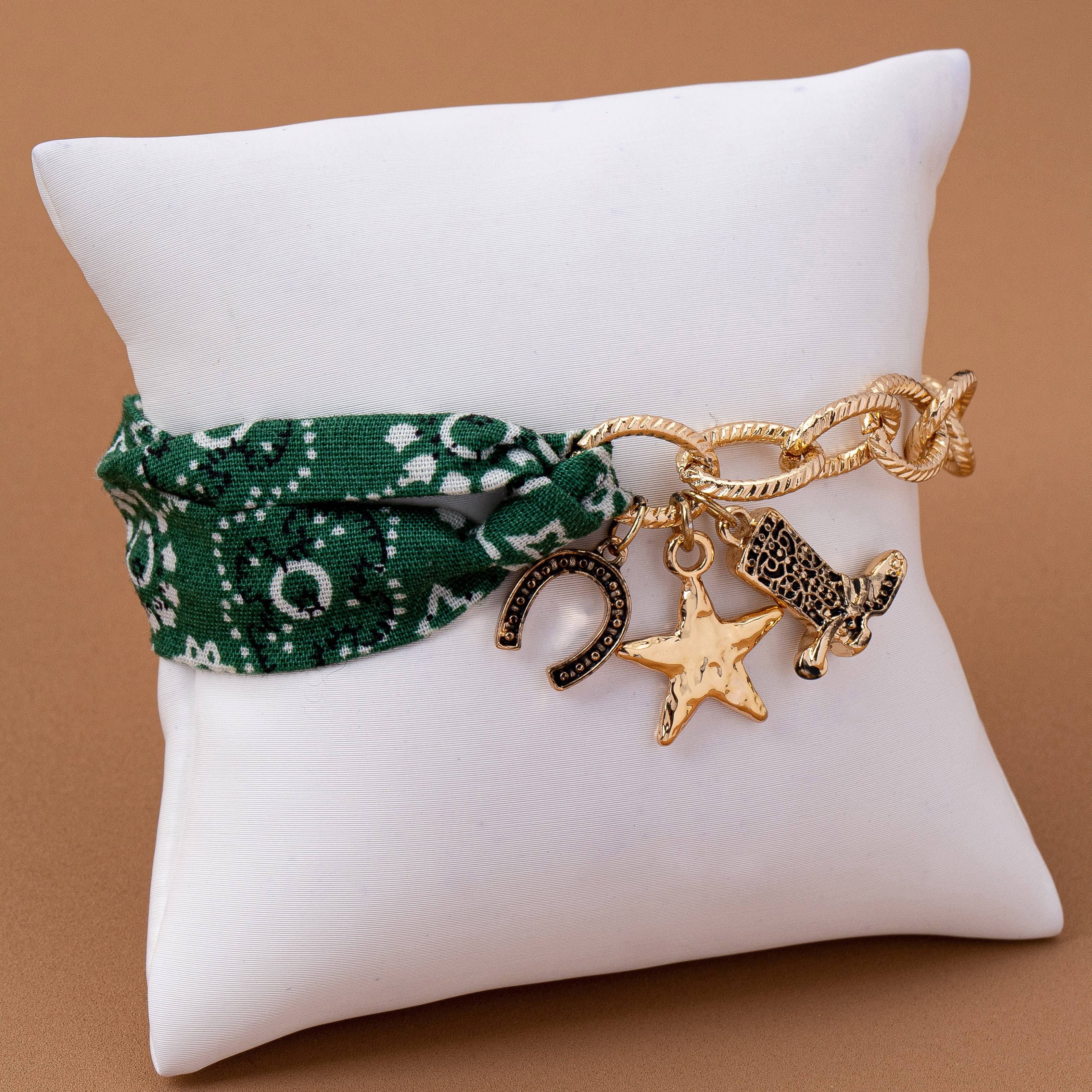Gold Scarf Charm Bracelet