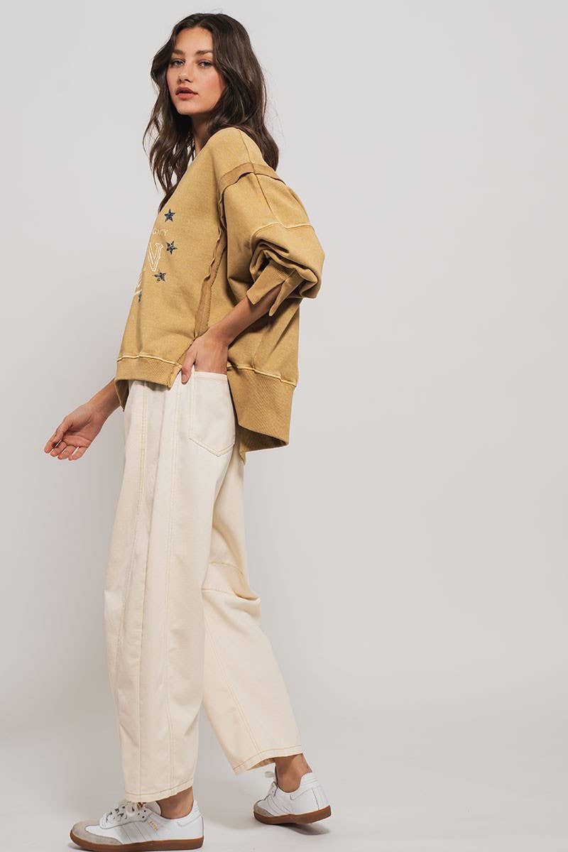 Cream Barrel Jeans