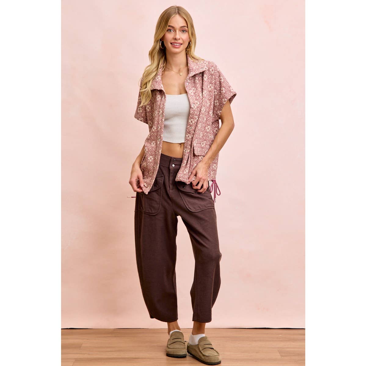 Vintage Mocha Washed Terry Pant