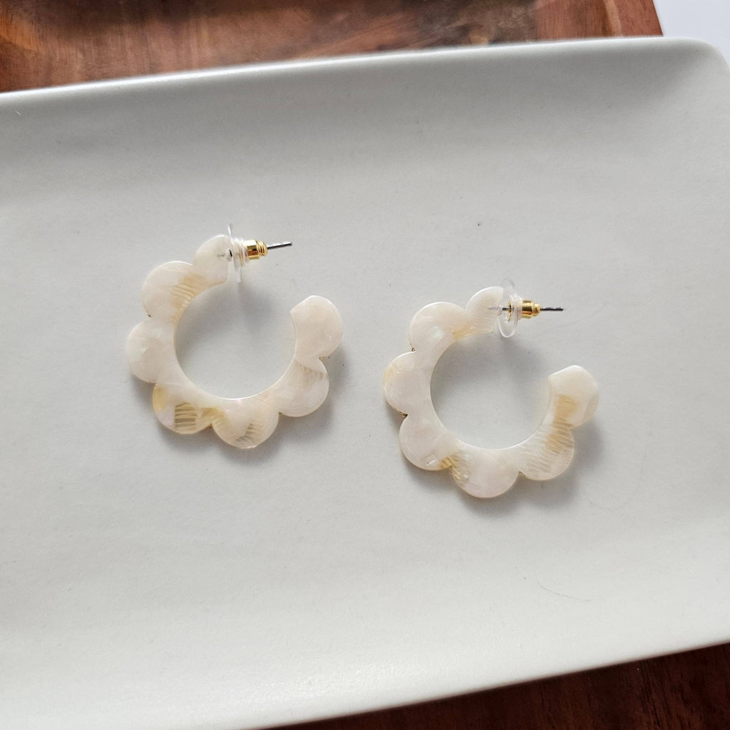 Cream Flora Hoops