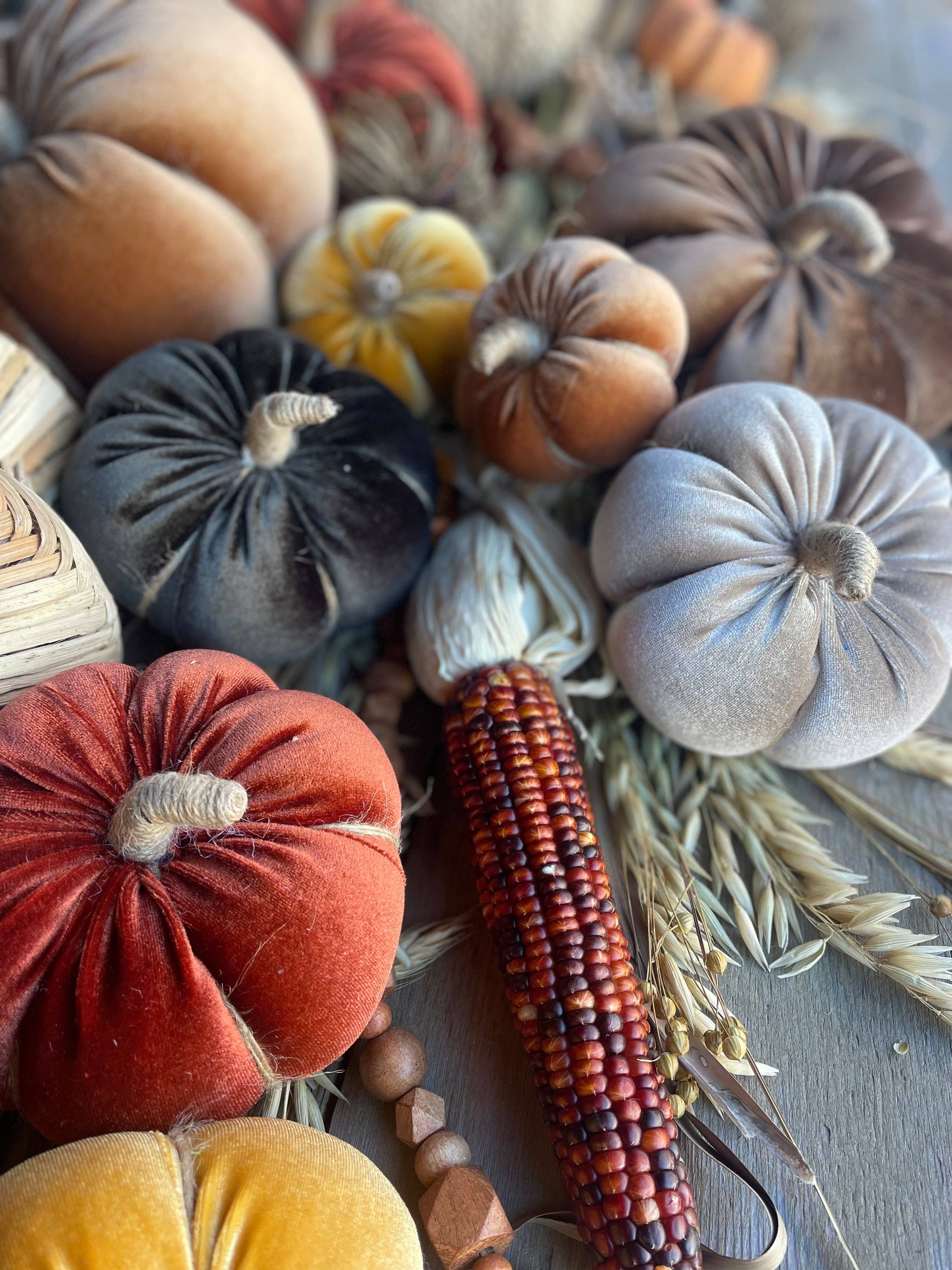 XL Pecan Velvet Fall Pumpkin