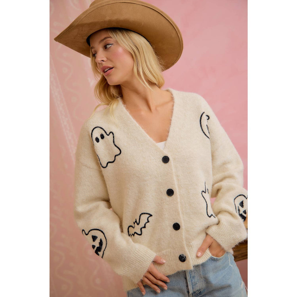 Ivory Halloween Cardigan