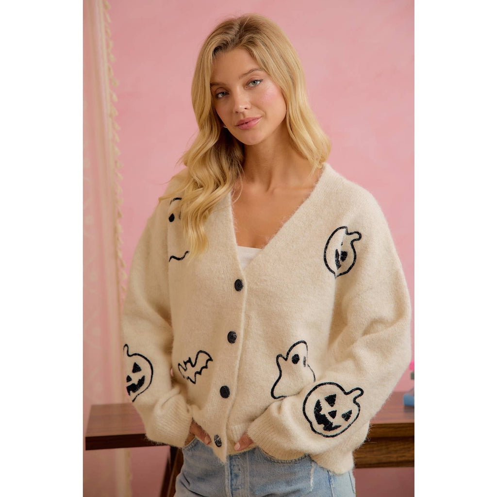 Ivory Halloween Cardigan