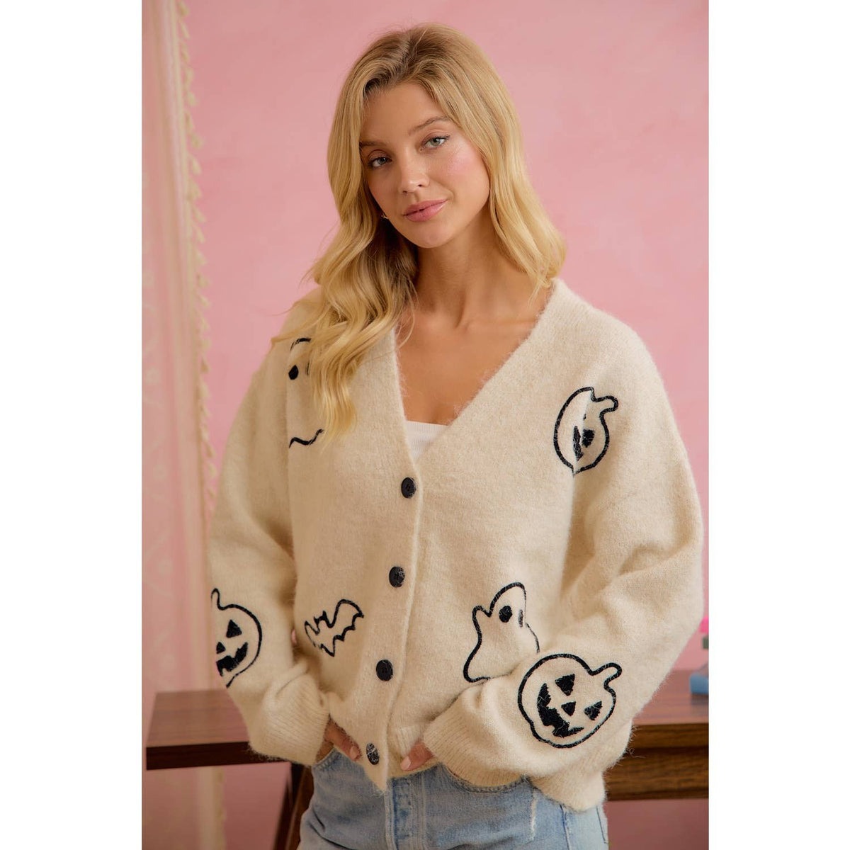 Ivory Halloween Cardigan