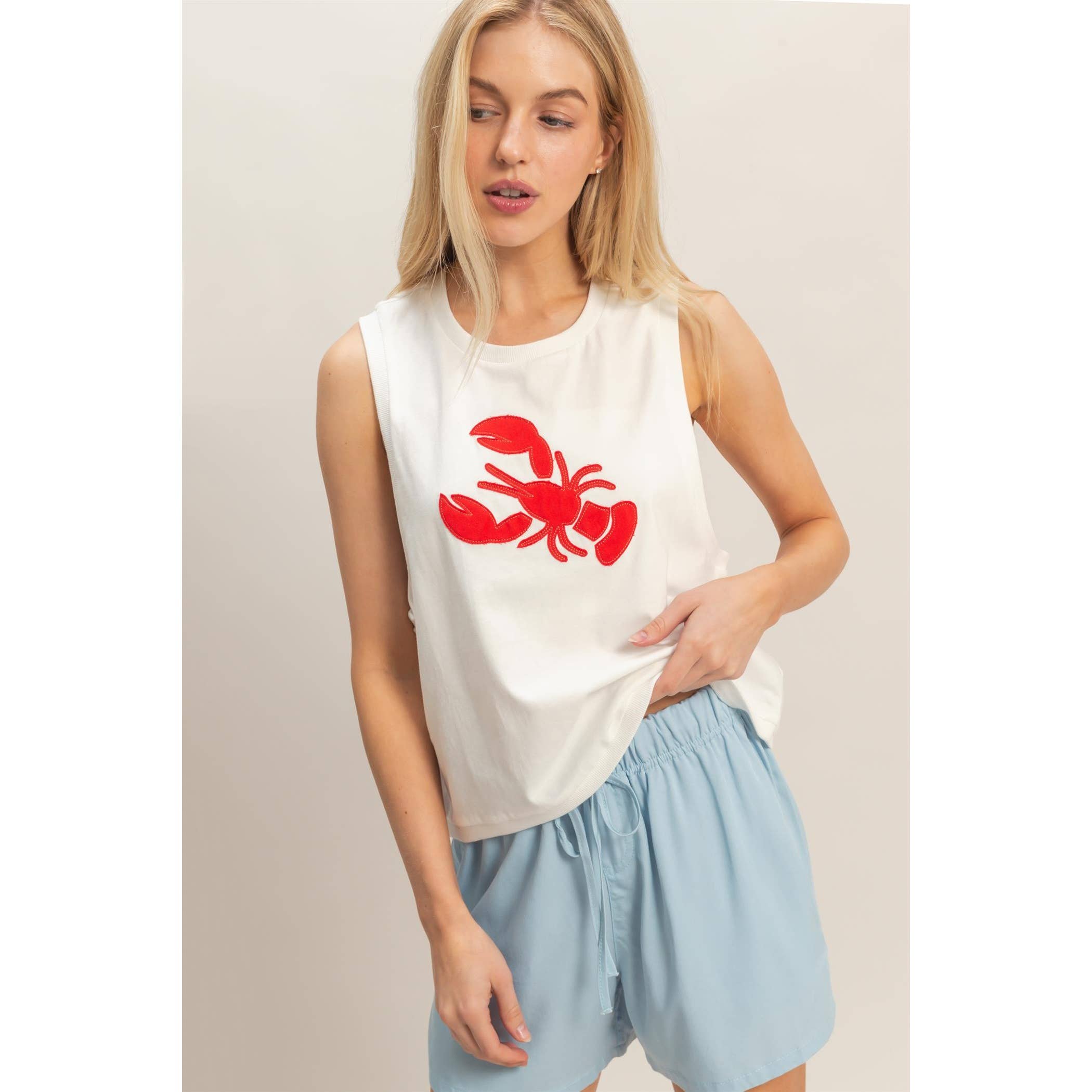 Sleeveless Tank With Lobster