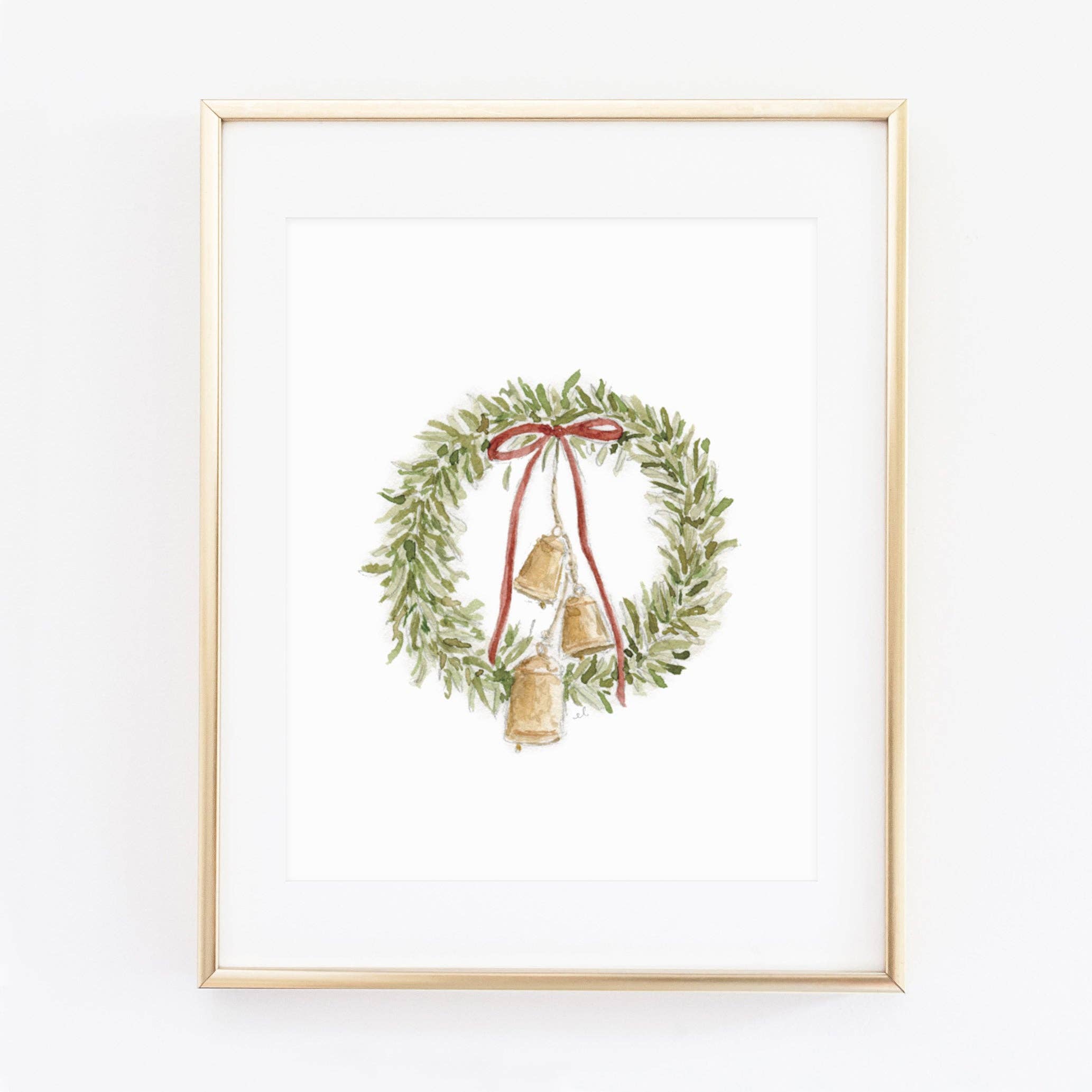 Bell Wreath Art Print