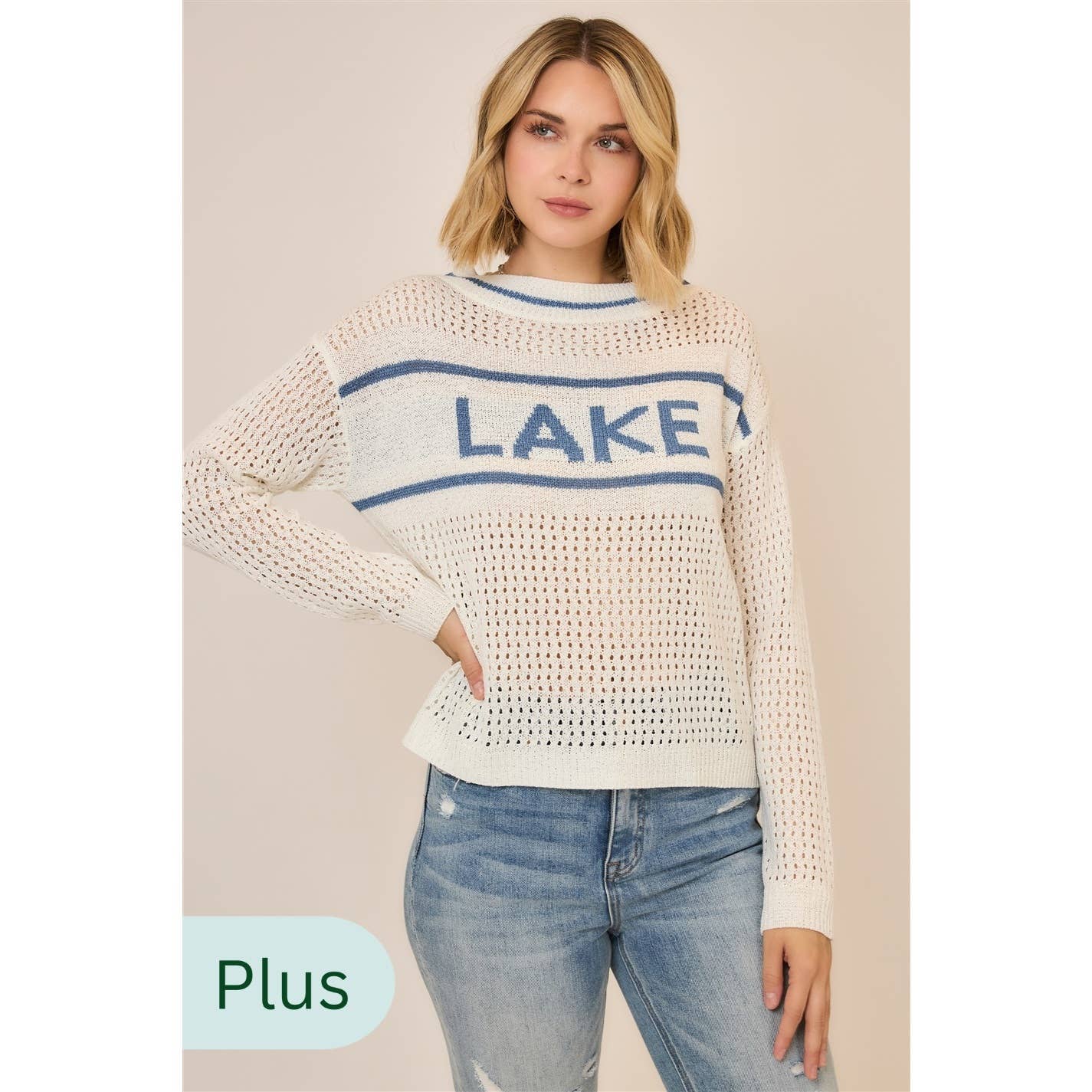 Plus Light Knit Lake Pullover