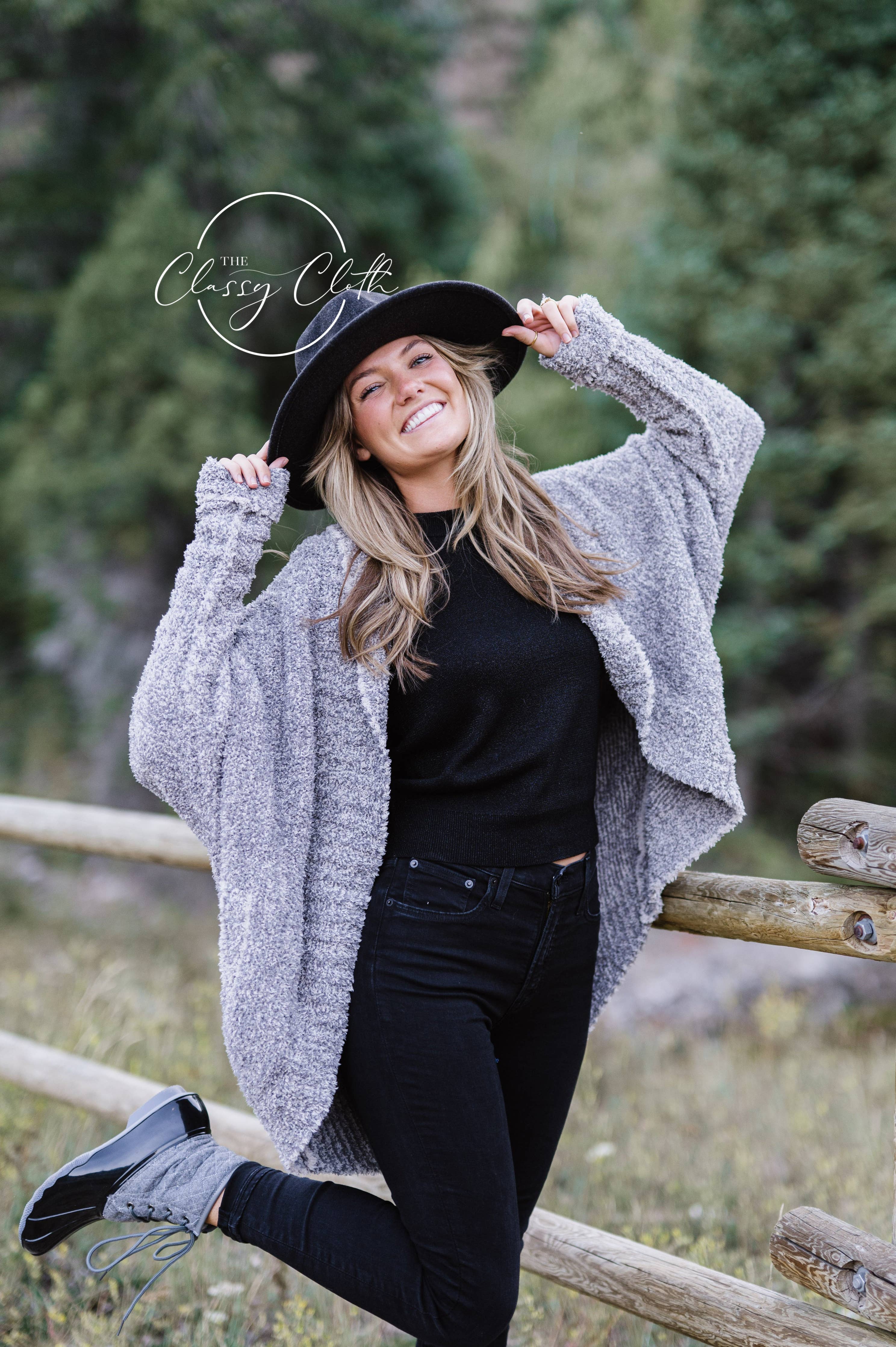Black Wool Blend Wide Brim Western Hat