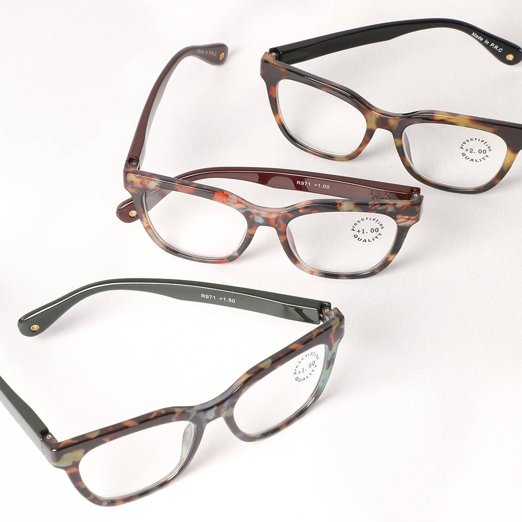 Leopard Square Shape Frame Reading Glasses