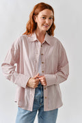 Pink Oversized Stripe Structured Shirt