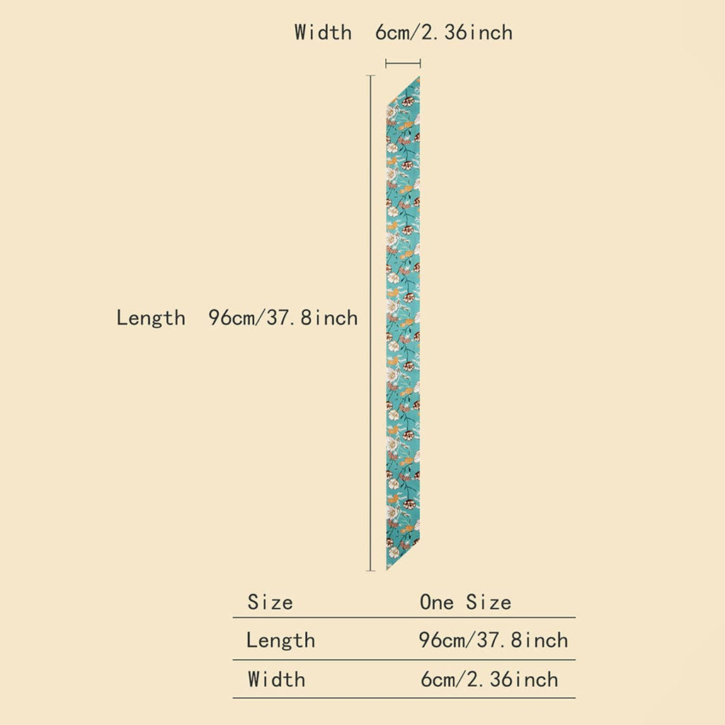 Red Chic Floral Letter Twilly Scarf