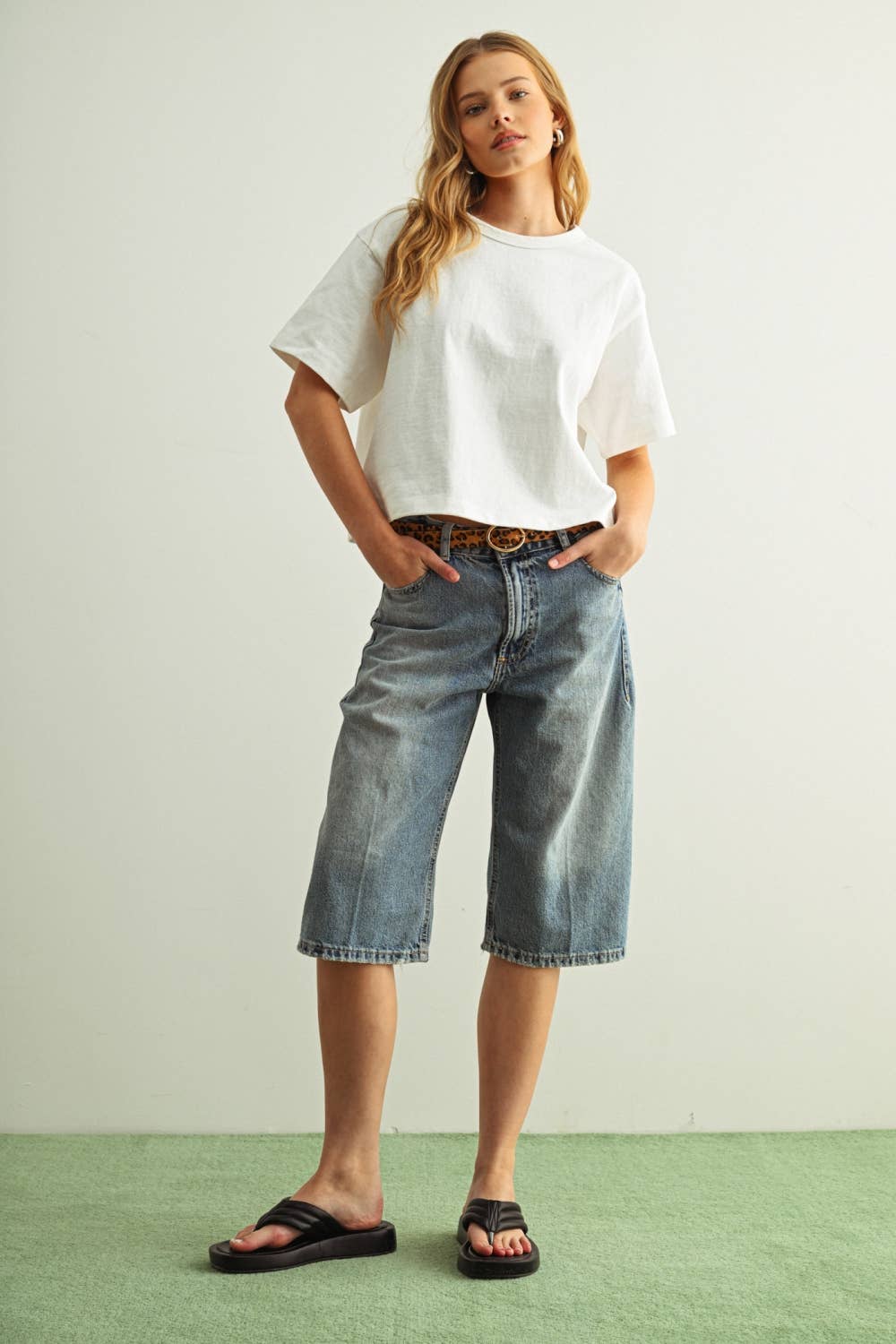 White Short Sleeve Linen Top