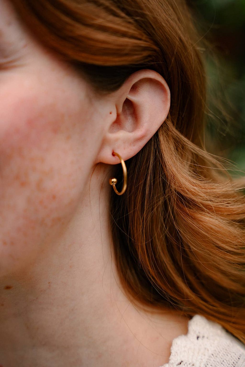 Poppy Red Magnolia Hoops