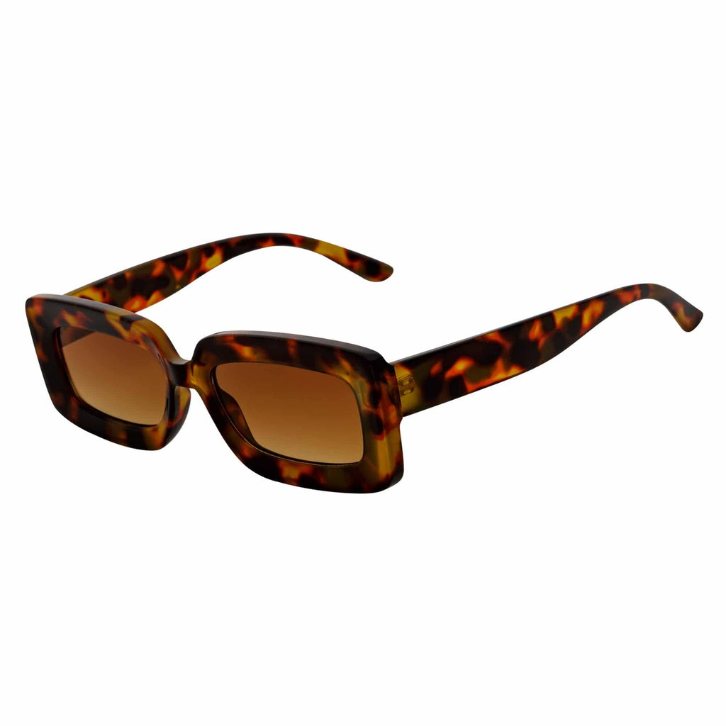 Tortoise Brown Small Thick Rectangle Sunglasses