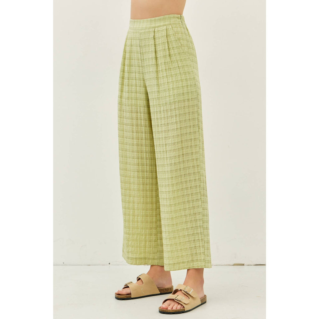 Sage Pleated Wide Leg Ankle Pants