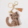 Brown Bling Cat Tassel Keychain
