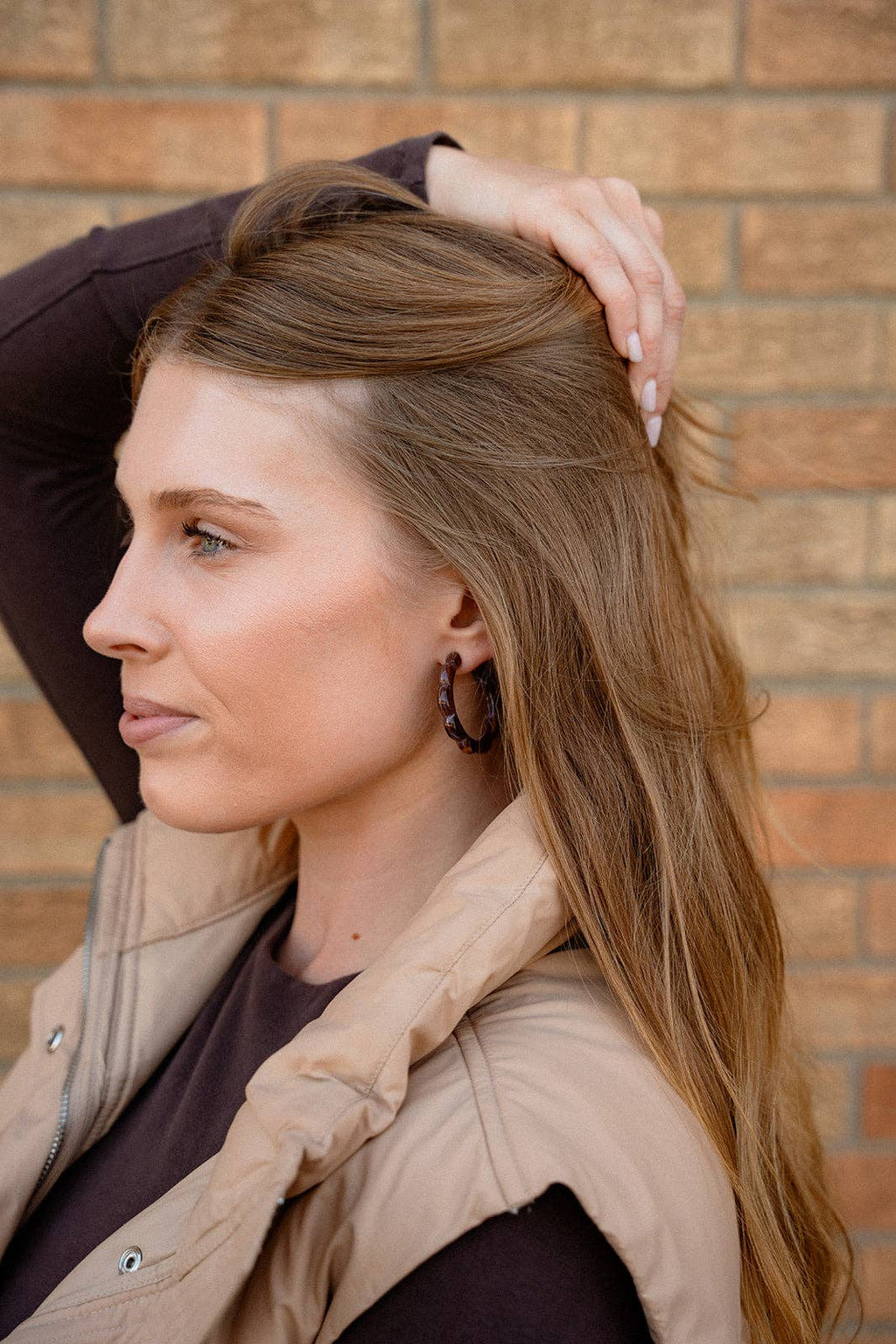 Cocoa Brown Scarlett Hoops