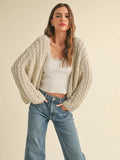 Stone Cable Knitted Cardigan
